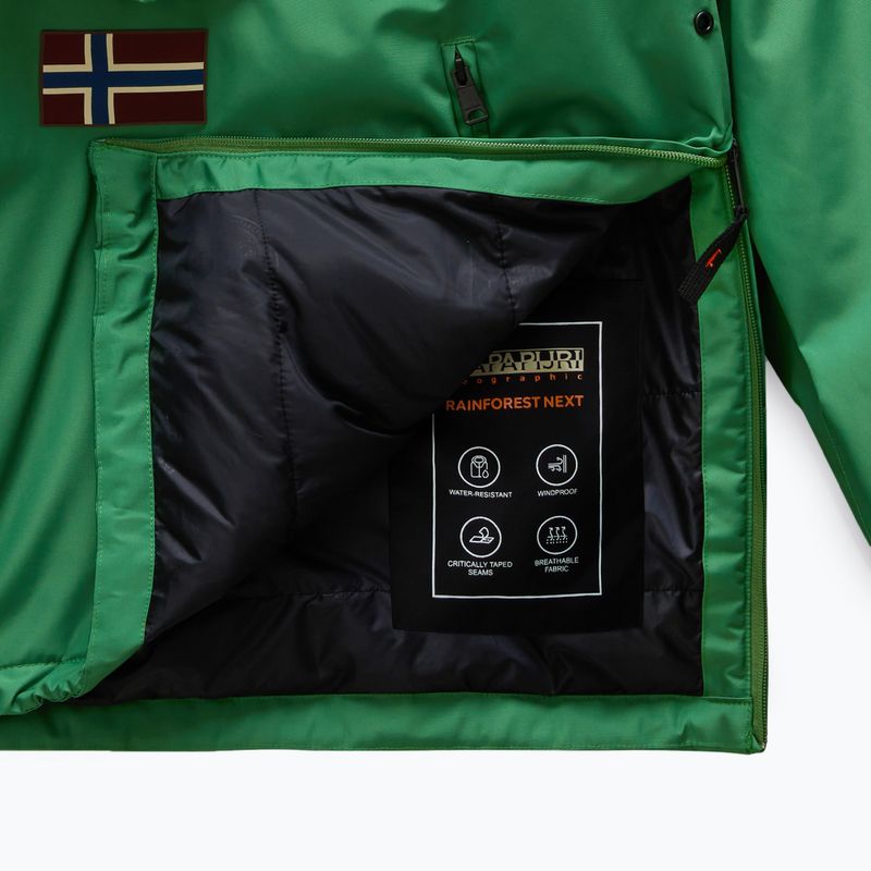 Men's Napapijri Rainforest Next green kelly rain jacket 10