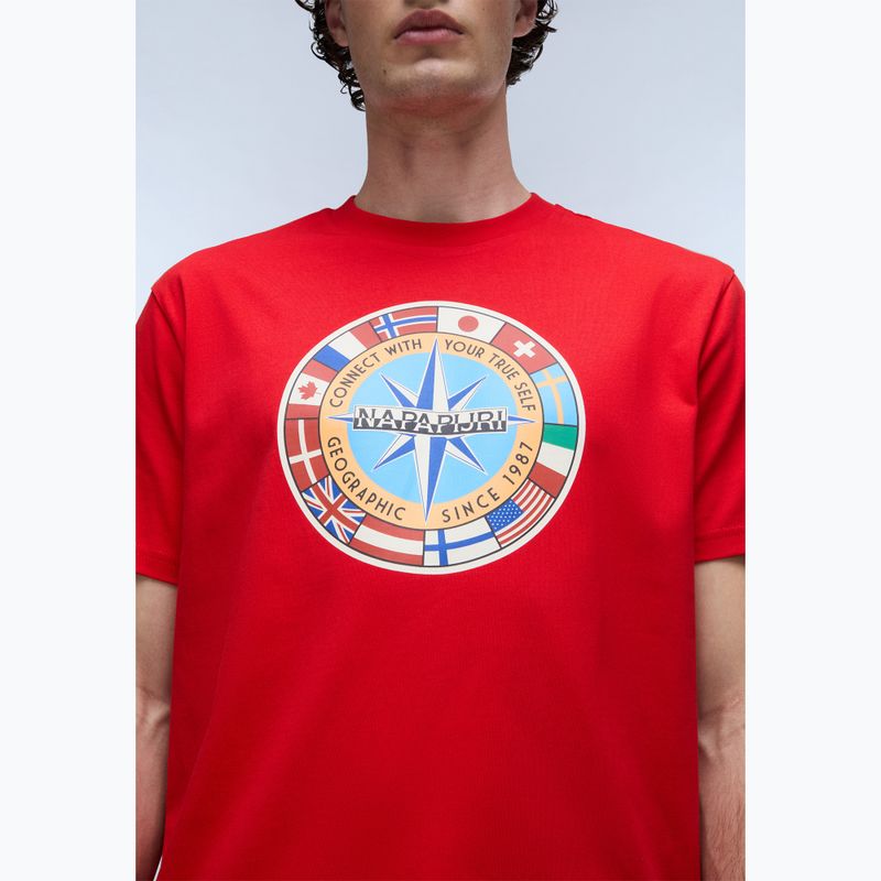 Men's Napapijri S-Dorees red goji t-shirt 3