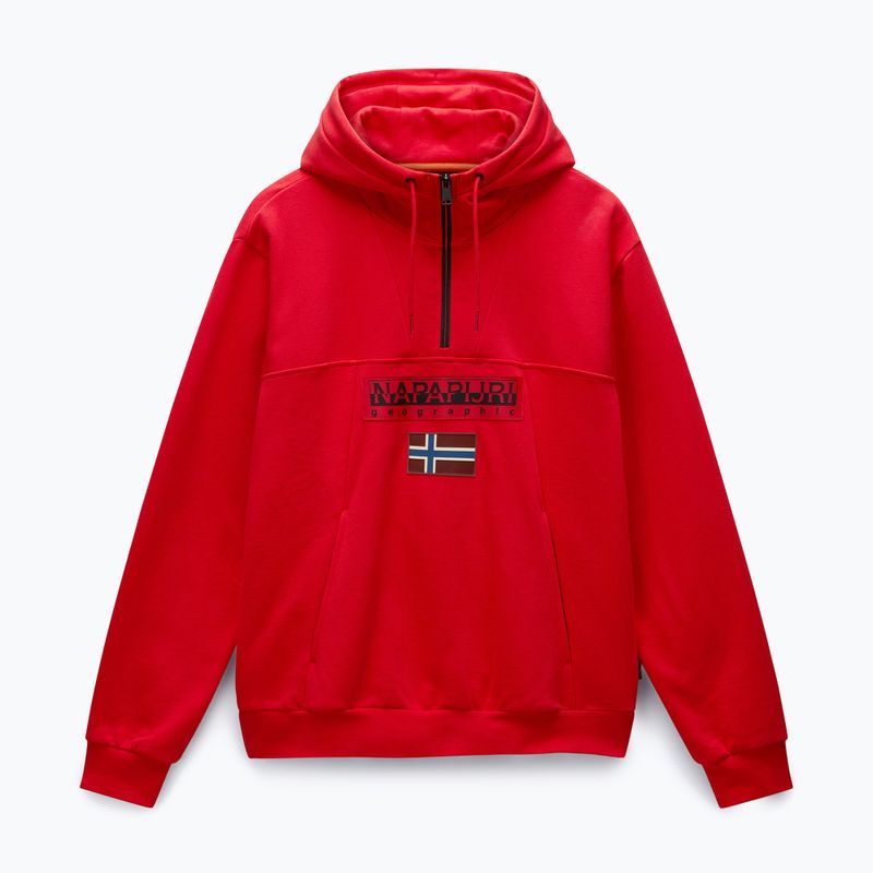 Men's Napapijri Burgee Half Zip Hooded 2.0 red goji sweatshirt 5