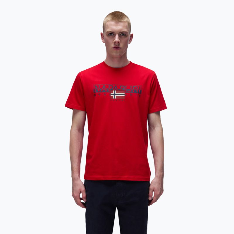 Men's Napapijri S-Aylmer red goji t-shirt