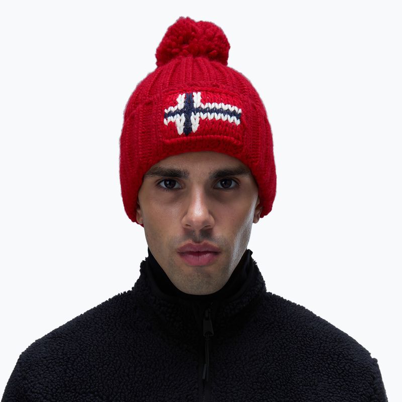 Napapijri Semiury 5 red goji men's winter beanie 4