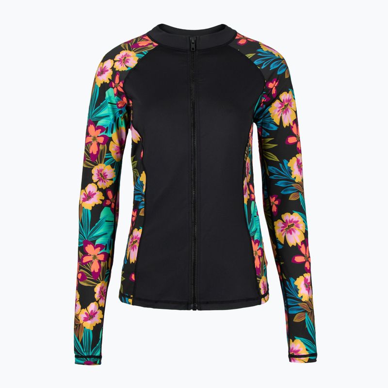 Hurley women's swimming longsleeve Fiji Fantasy Zip Front Rashguard black