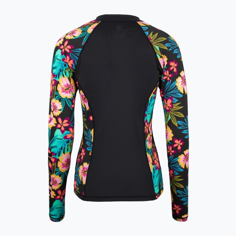 Hurley women's swimming longsleeve Fiji Fantasy Zip Front Rashguard black 2