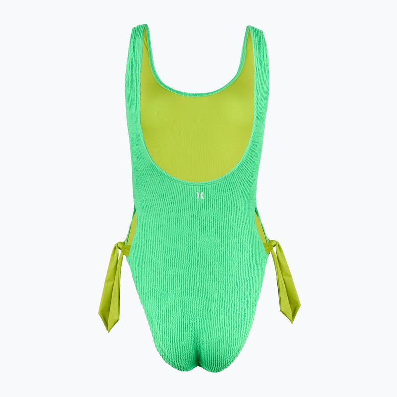 Hurley Solid Scrunch Moderate One Piece seafoam women's swimsuit 2