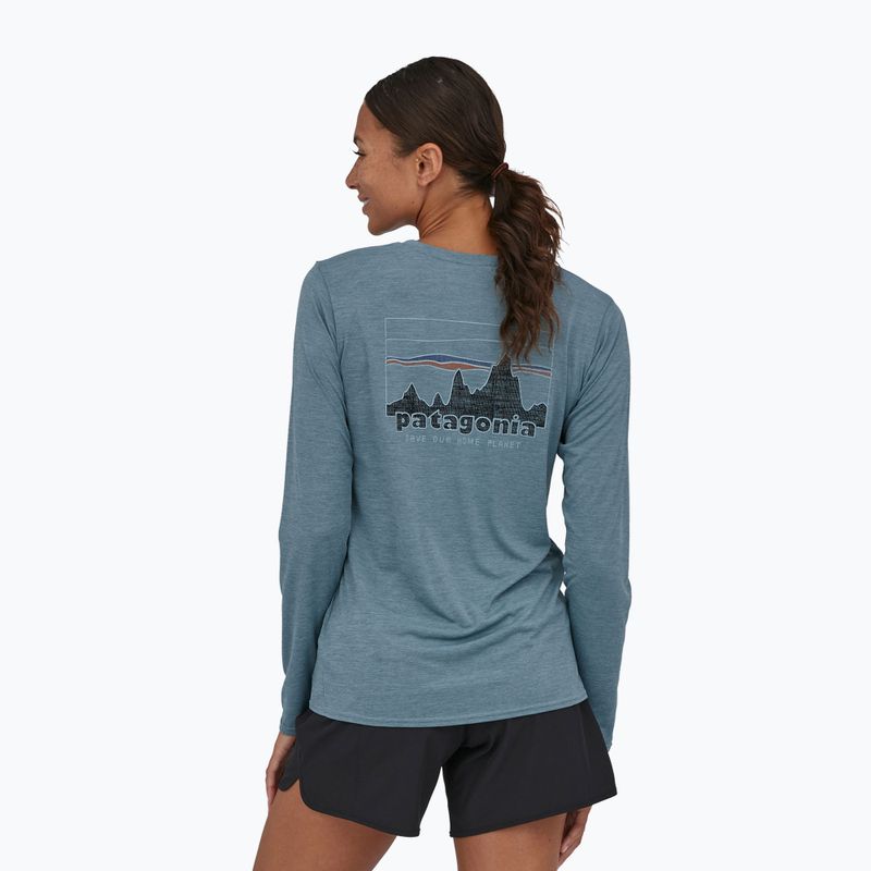 Women's Patagonia Cap Cool Daily Graphic Shirt 73 skyline/light plume grey x-dye longsleeve 2