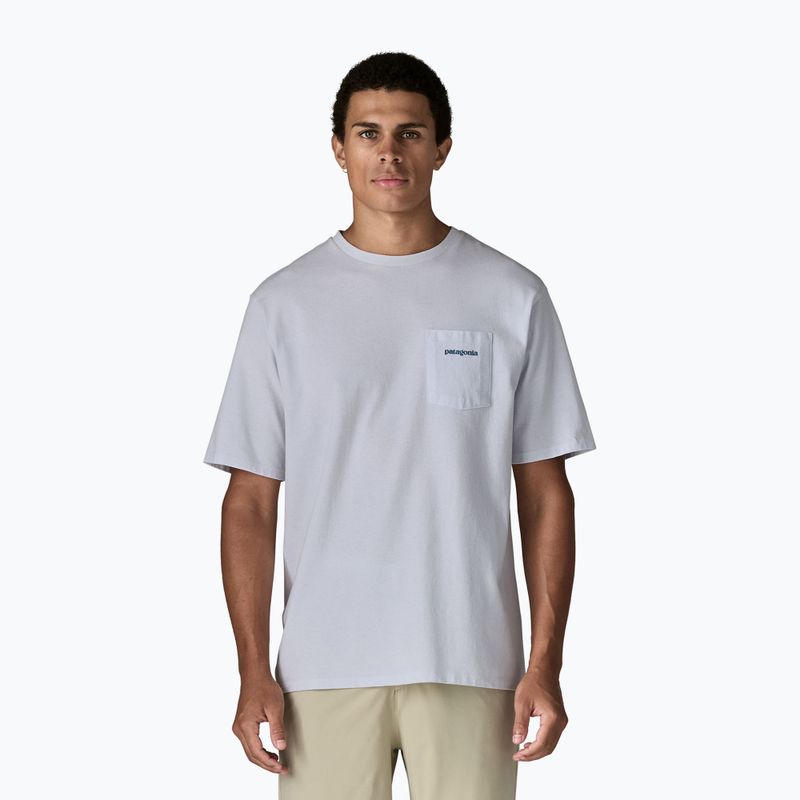 Men's Patagonia Boardshort Logo Pocket T-shirt Responsibili white