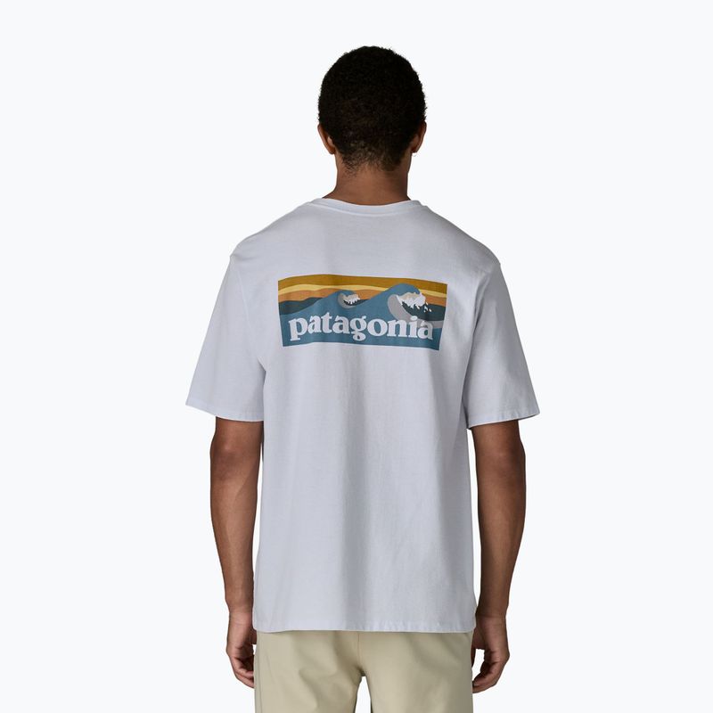 Men's Patagonia Boardshort Logo Pocket T-shirt Responsibili white 3