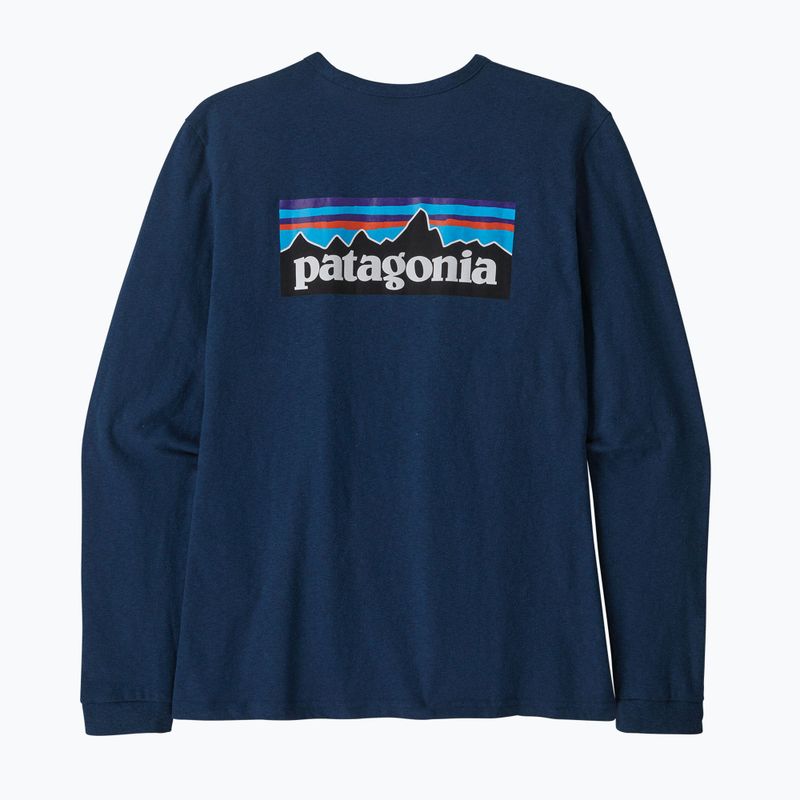 Women's trekking T-shirt Patagonia P-6 Logo Responsibili-Tee LS tidepool blue 9
