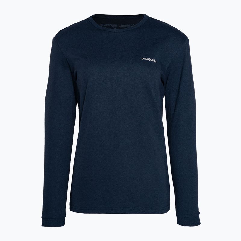 Women's trekking T-shirt Patagonia P-6 Logo Responsibili-Tee LS tidepool blue 3