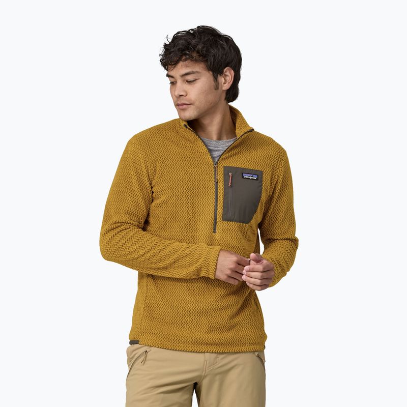 Men's fleece sweatshirt Patagonia R1 Air Zip Neck cosmic gold