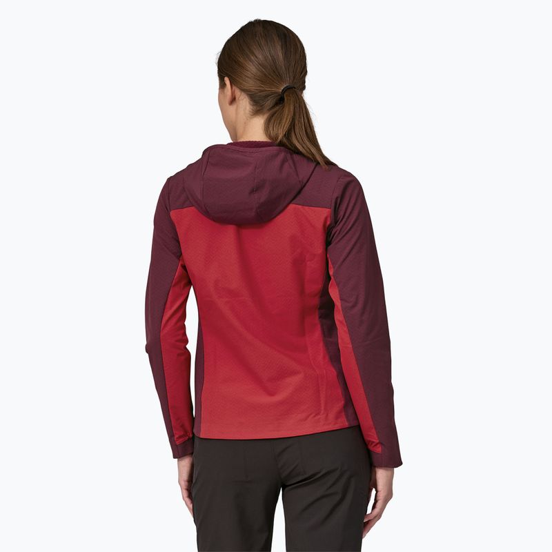 Women's softshell jacket Patagonia R1 CrossStrata Hoody touring red 2