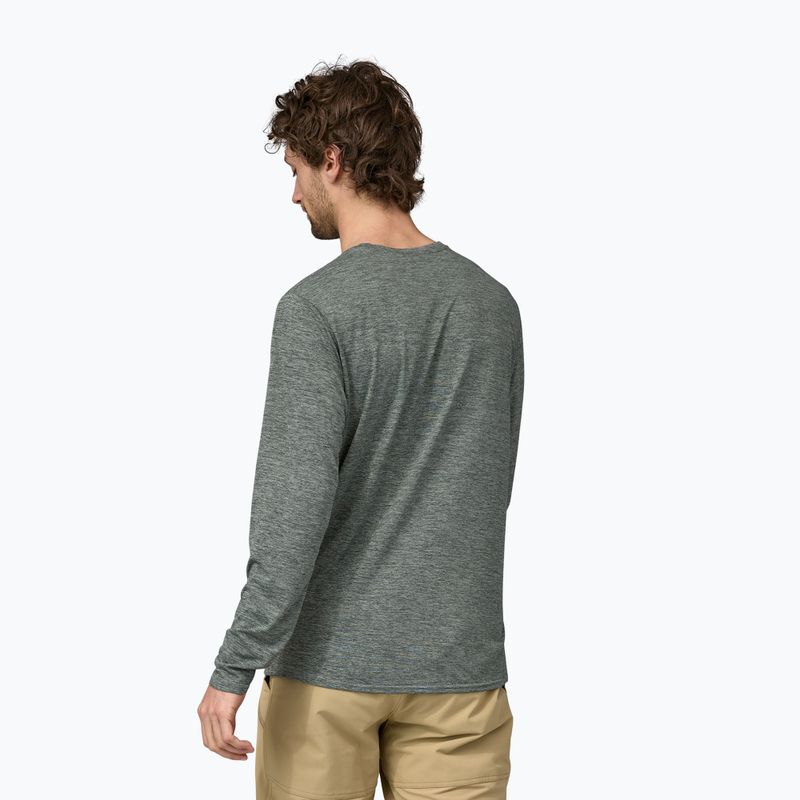 Men's Patagonia Cap Cool Daily Graphic Shirt-Waters trekking longsleeve chasing peaks/sleet green x-dye 2