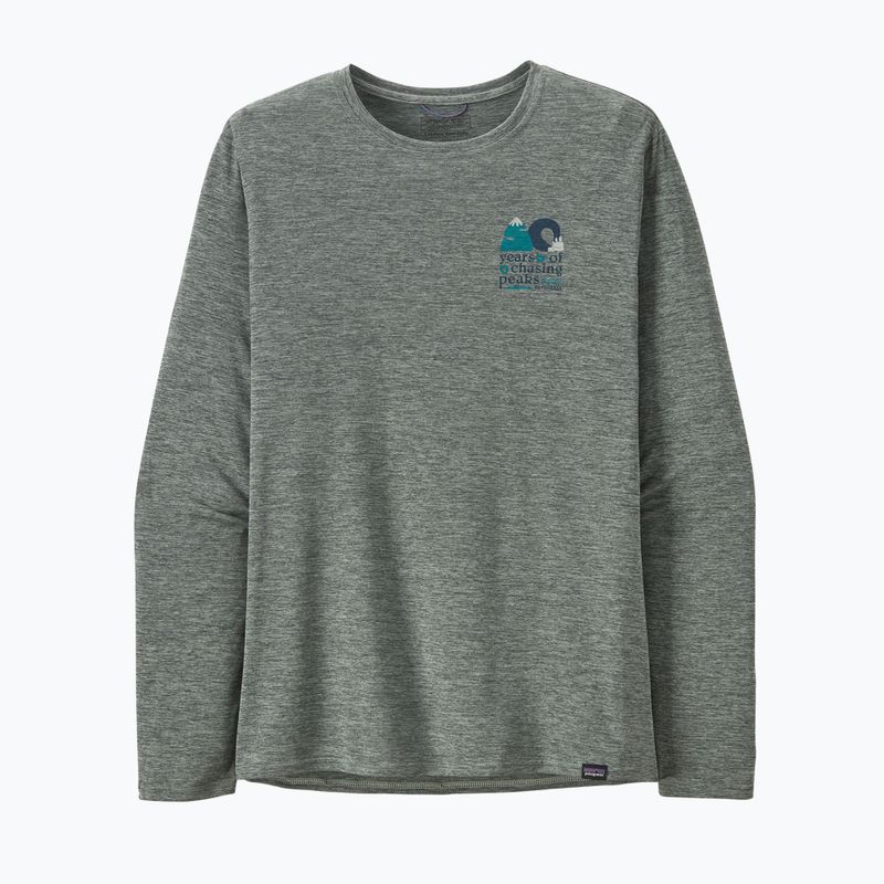 Men's Patagonia Cap Cool Daily Graphic Shirt-Waters trekking longsleeve chasing peaks/sleet green x-dye 7
