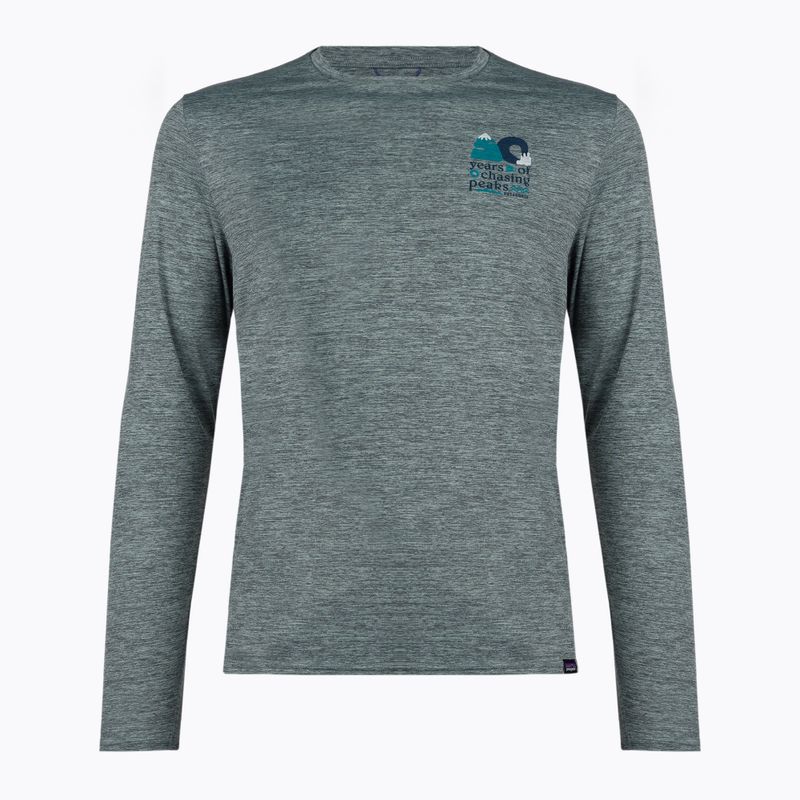 Men's Patagonia Cap Cool Daily Graphic Shirt-Waters trekking longsleeve chasing peaks/sleet green x-dye 3