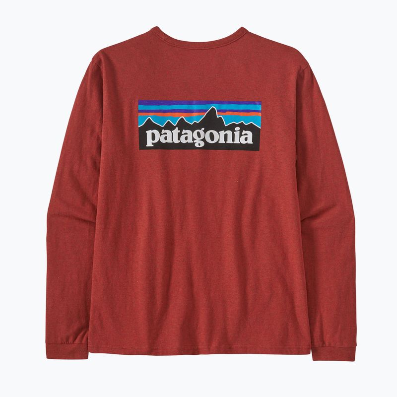 Women's trekking T-shirt Patagonia P-6 Logo Responsibili-Tee LS burl red 6