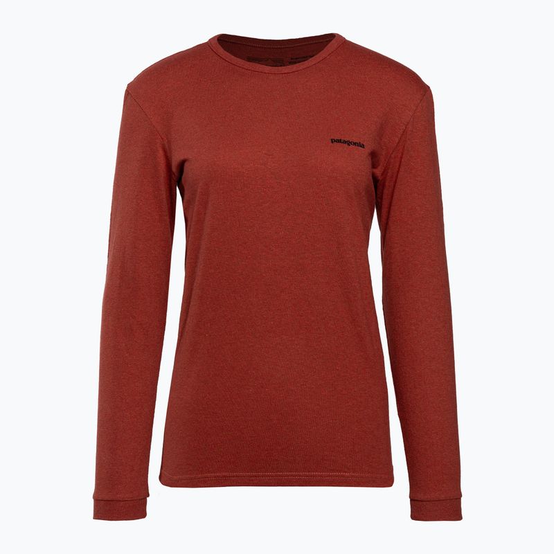 Women's trekking T-shirt Patagonia P-6 Logo Responsibili-Tee LS burl red