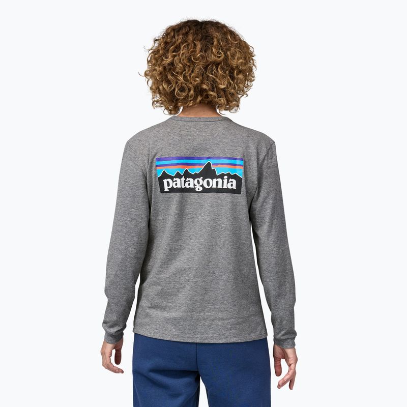 Women's Patagonia P-6 Logo Responsibili-Tee gravel heather longsleeve 2