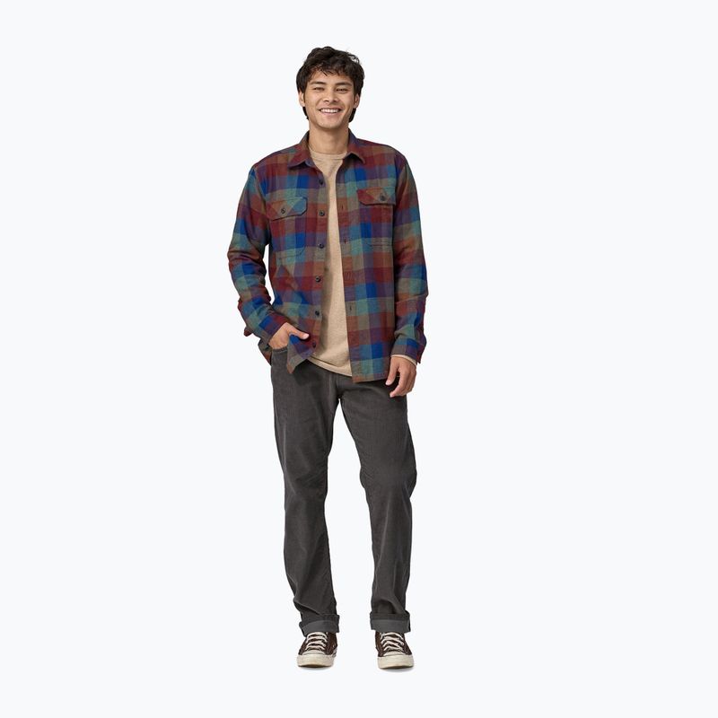 Men's Patagonia Organic Cotton MW Fjord Flannel shirt guides/superior blue 3