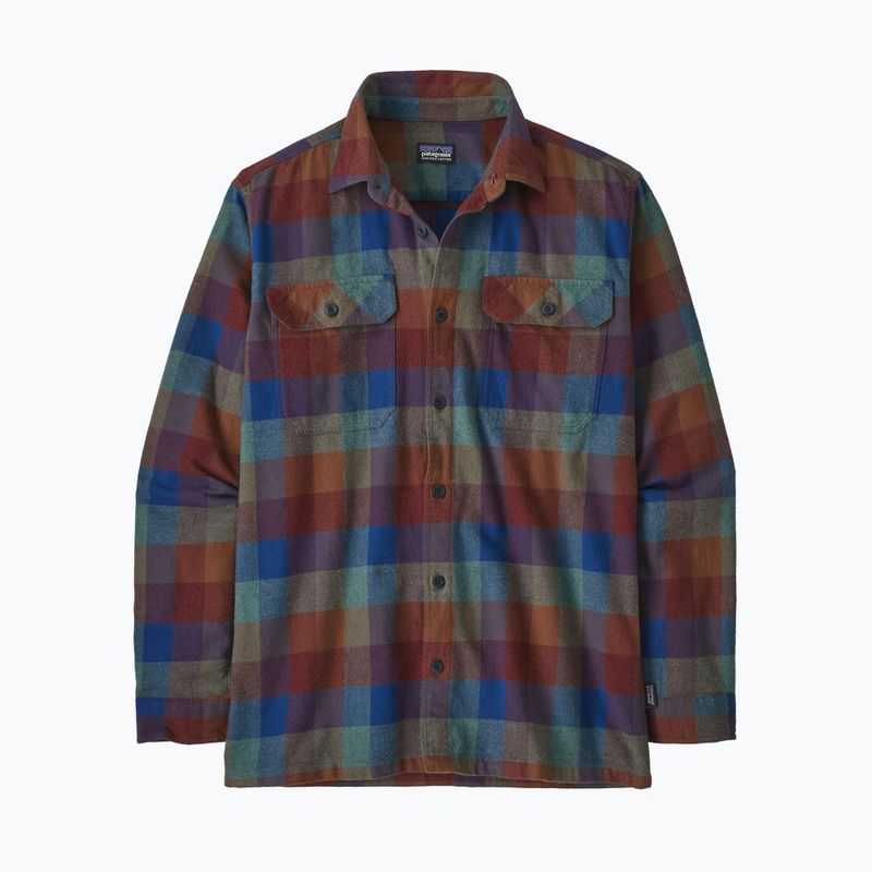 Men's Patagonia Organic Cotton MW Fjord Flannel shirt guides/superior blue 4