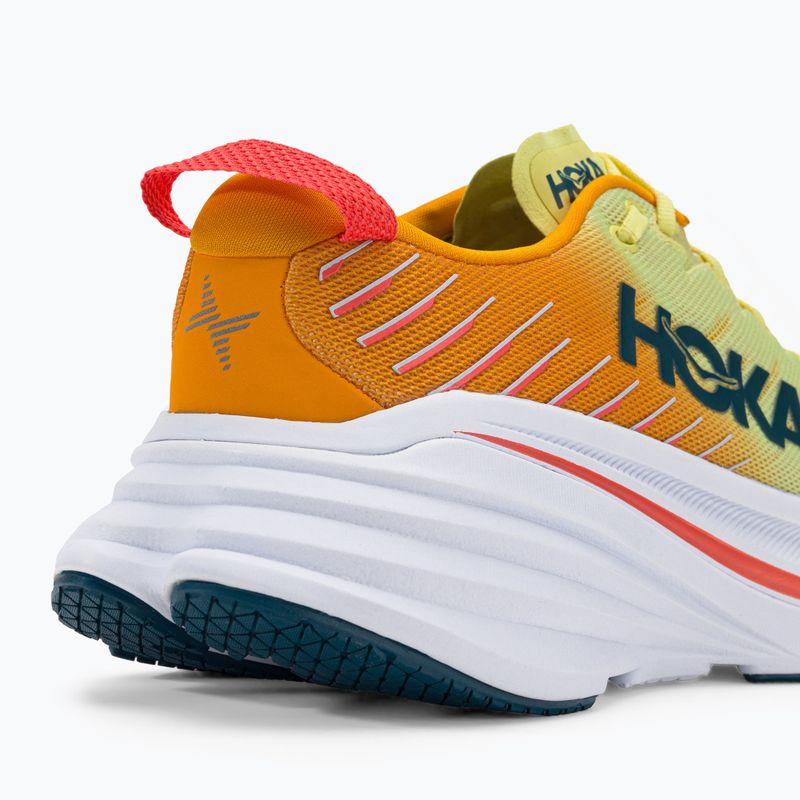 HOKA Bondi X men's running shoes white and yellow 1113512-WEPR 8