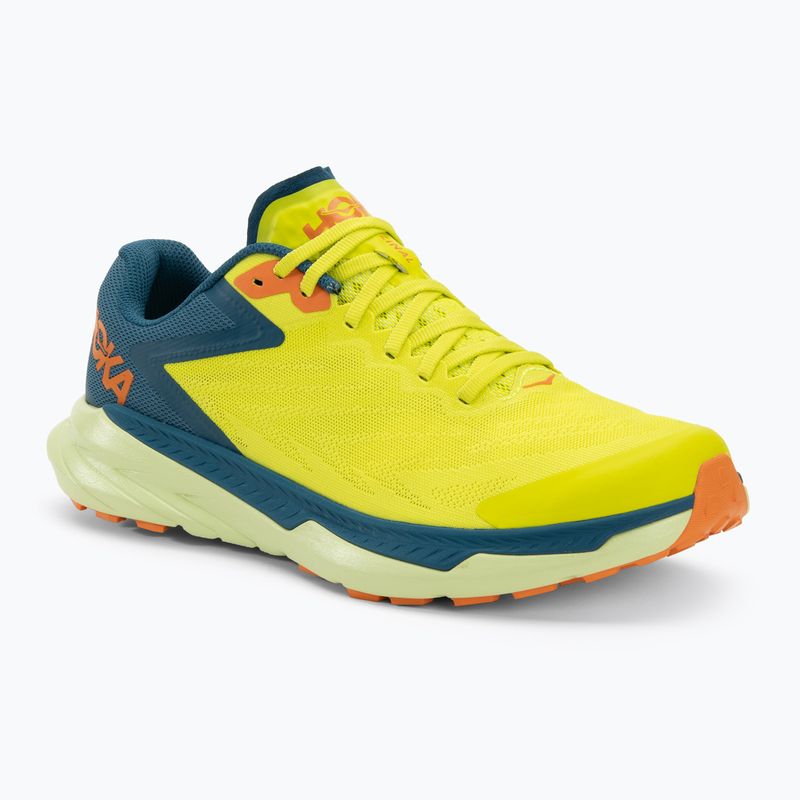HOKA men's running shoes Zinal evening primrose/blue coral