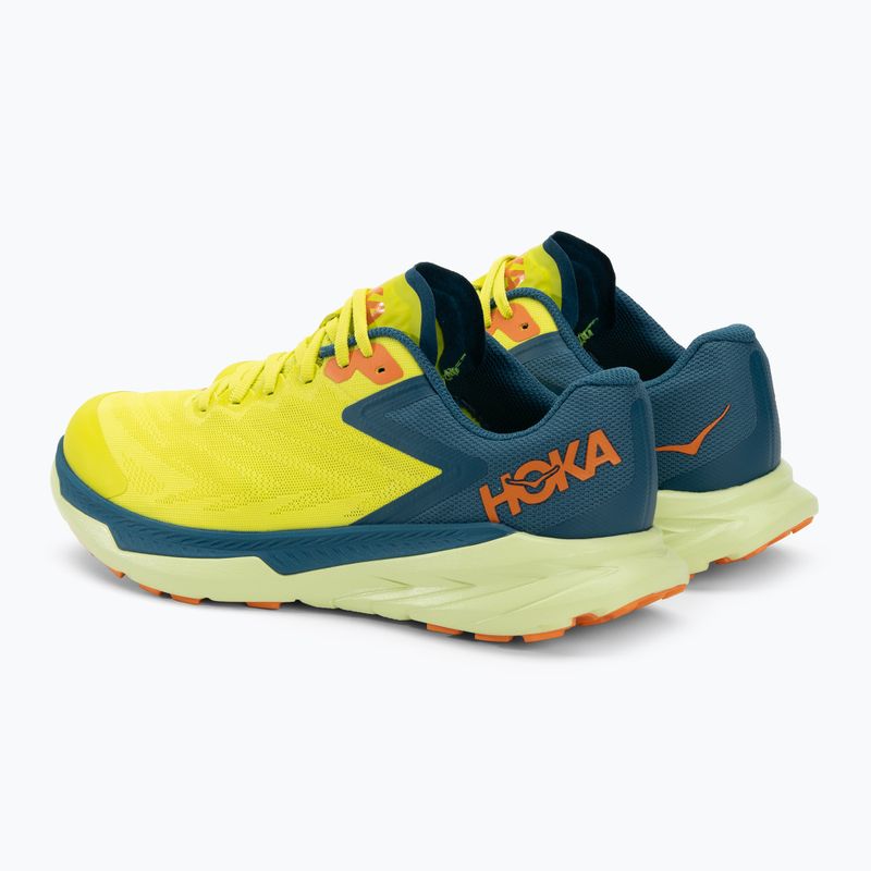 HOKA men's running shoes Zinal evening primrose/blue coral 3