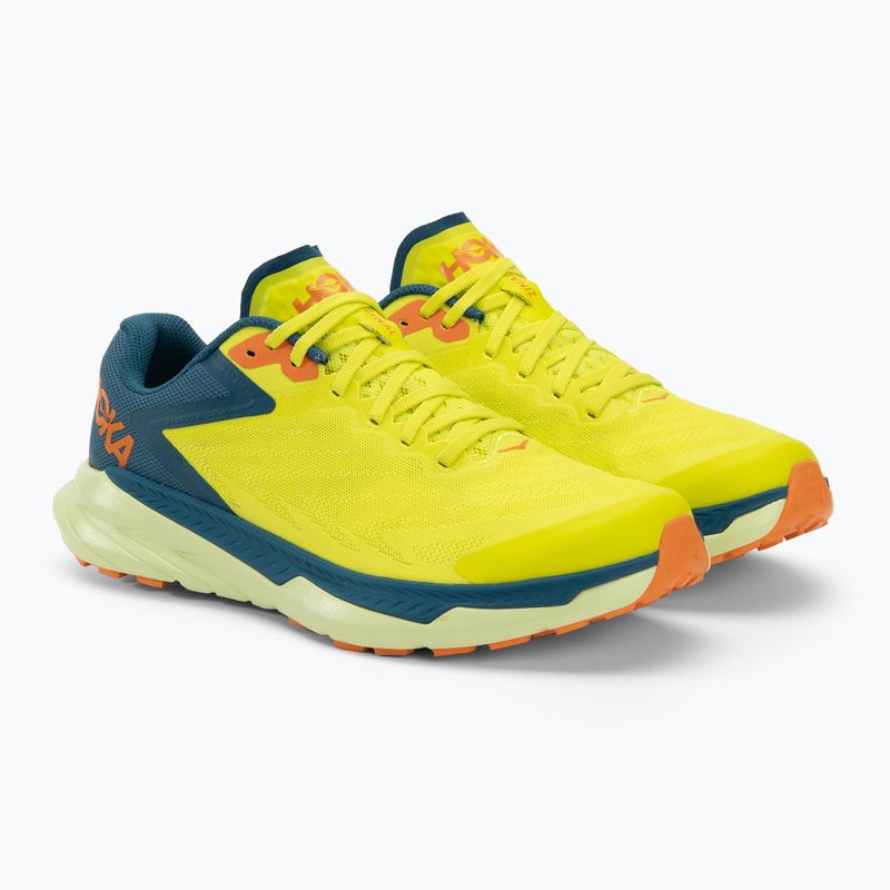 HOKA men's running shoes Zinal evening primrose/blue coral 4