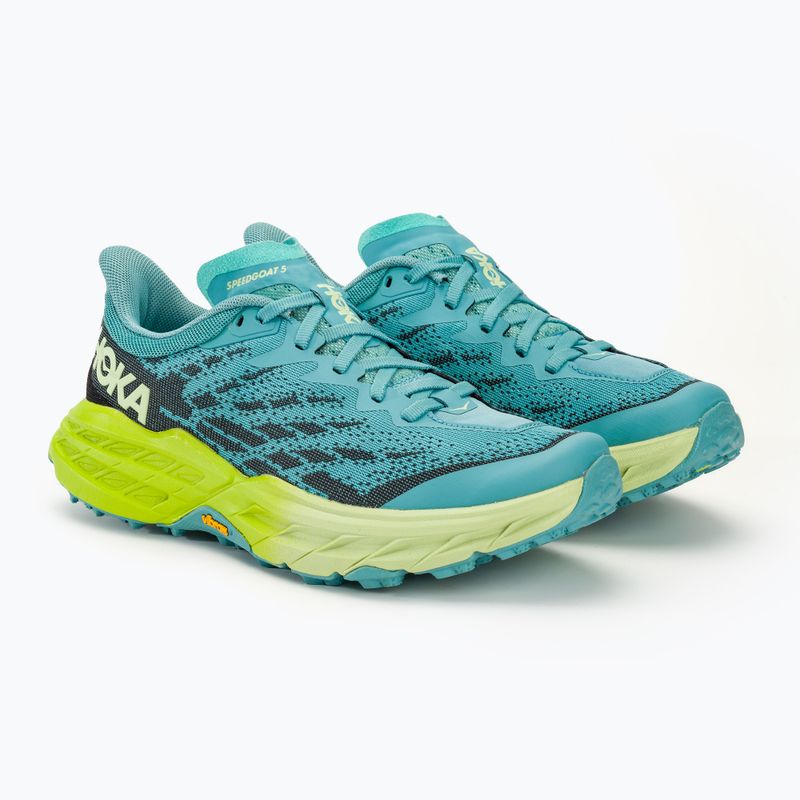 Women's running shoes HOKA Speedgoat 5 coastal shade/green glow 4