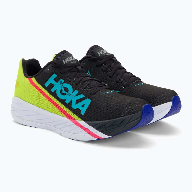 HOKA running shoes Rocket X black/evening primrose 4