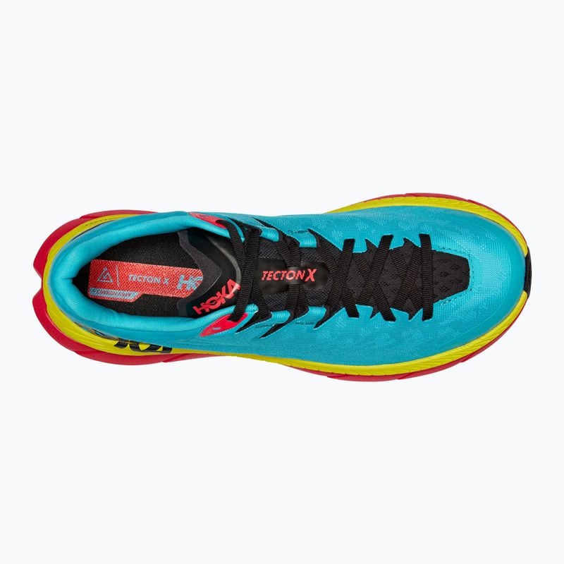 HOKA Tecton X men's running shoes scuba blue/diva pink 9