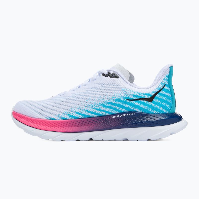 Women's running shoes HOKA Mach 5 white/scuba blue 9