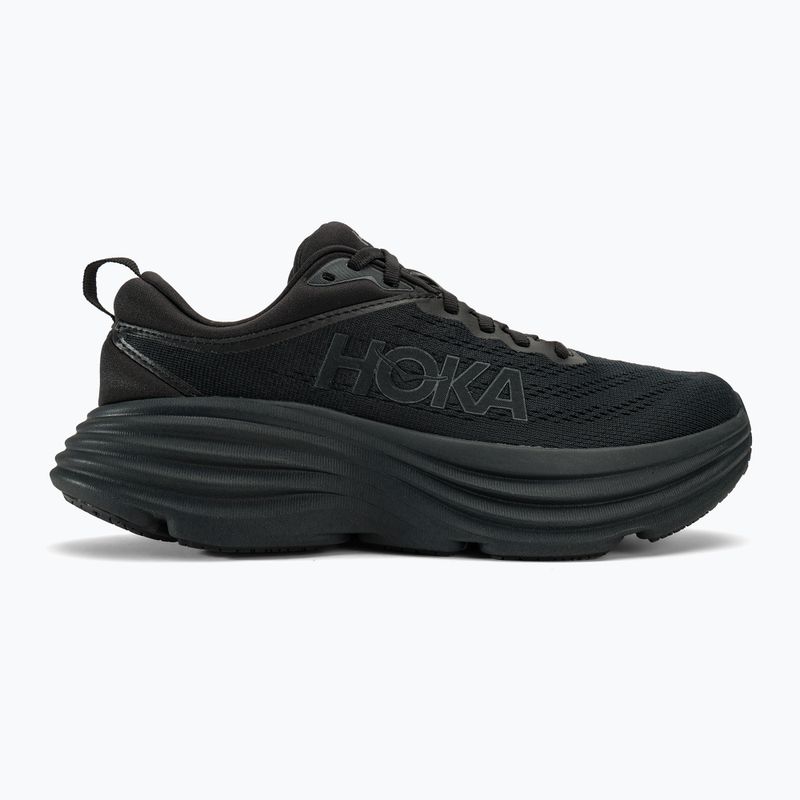 Women's running shoes HOKA Bondi 8 black/black 2