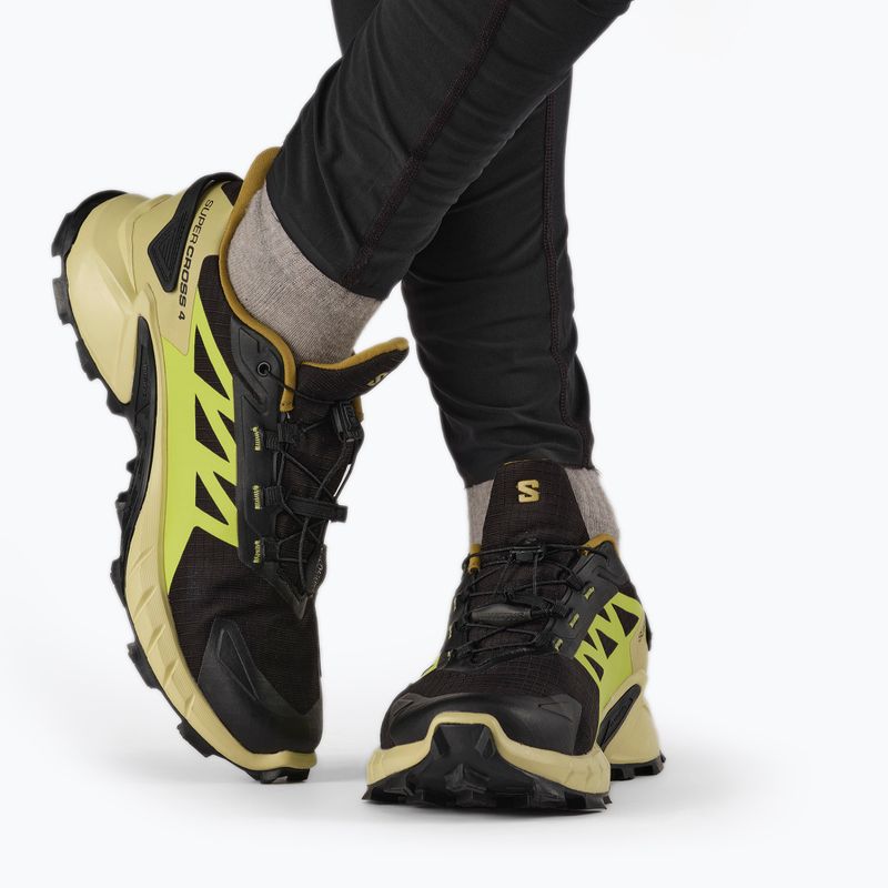 Salomon Supercross 4 GTX men's running shoes black/green L41731700 3