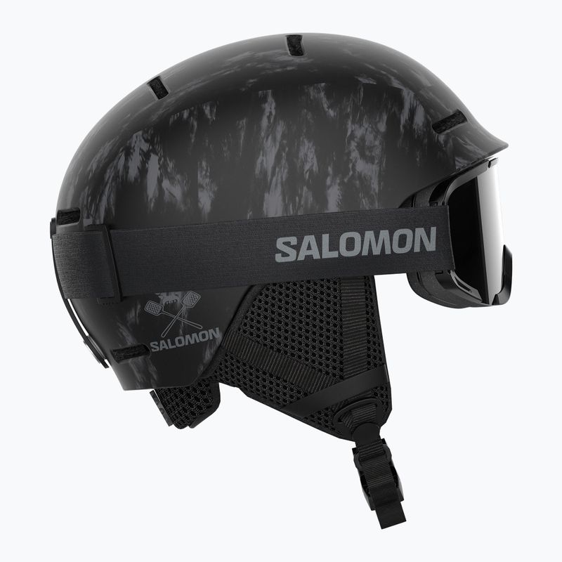 Children's ski helmet Salomon Player Combo + Goggles XV Jr black&tie/black silver