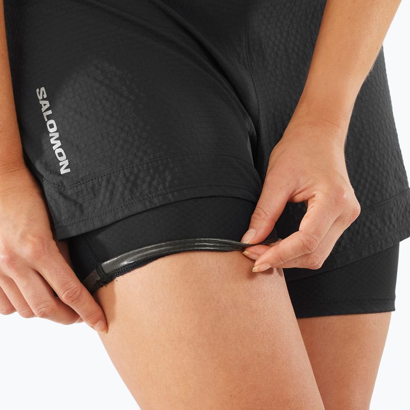 Women's running shorts Salomon Sense Aero 2IN1 deep black 4