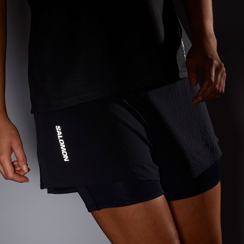 Women's running shorts Salomon Sense Aero 2IN1 deep black 5