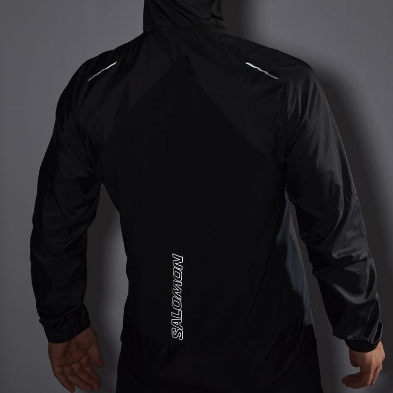 Men's running jacket Salomon Cross Wind deep black 3