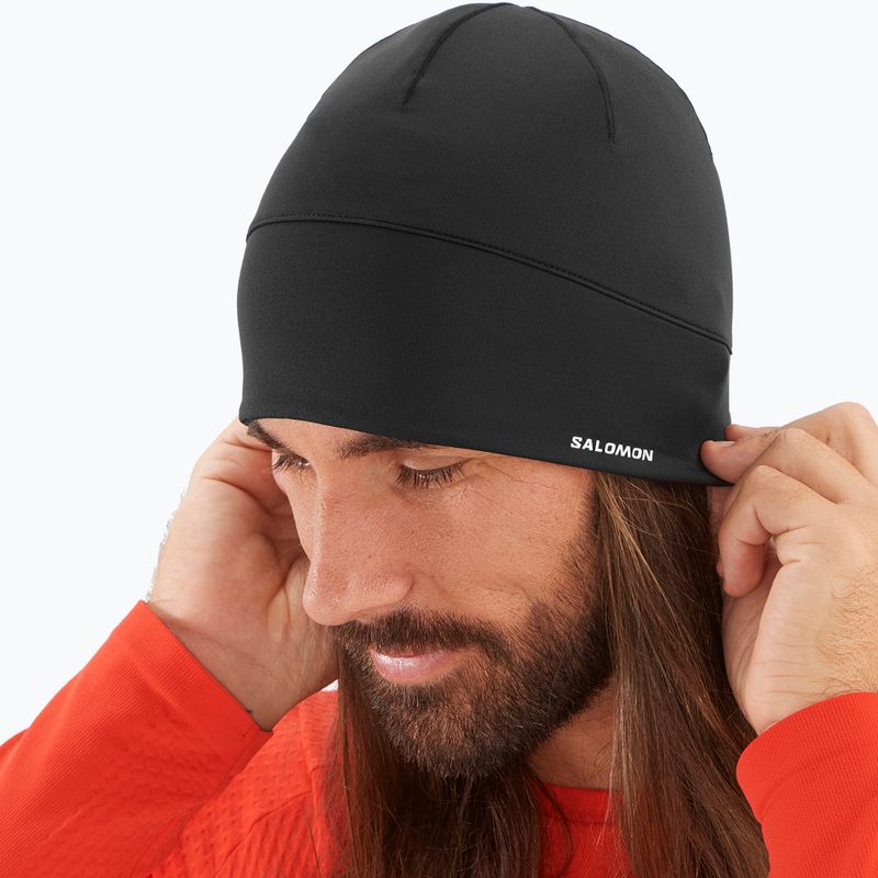 Men's winter beanie Salomon Active black/reflecti 6