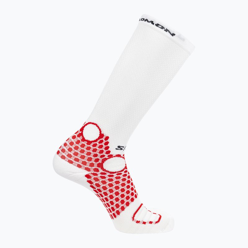 Salomon S/Lab Ultra Knee running socks white/ fiery red