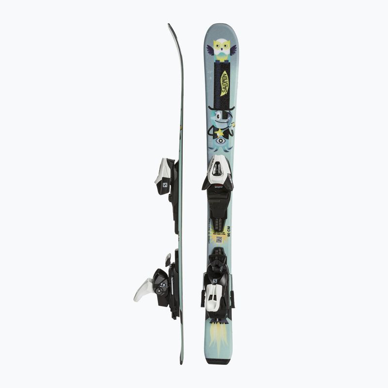 Children's downhill skis Salomon T1 Jr XS + C5 aquatic/safety yellow 2