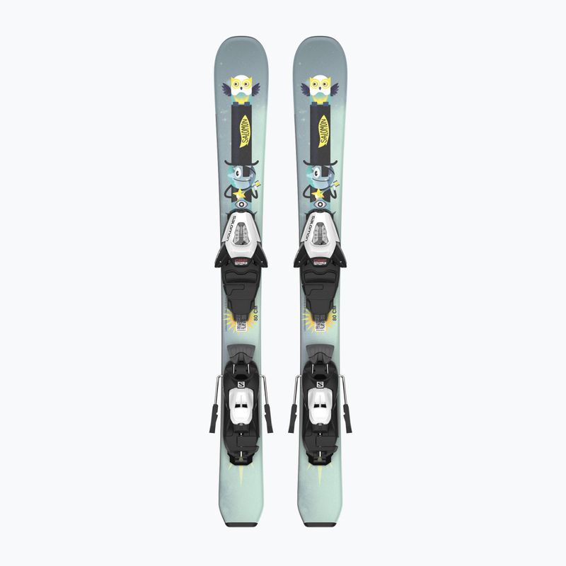 Children's downhill skis Salomon T1 Jr XS + C5 aquatic/safety yellow 6