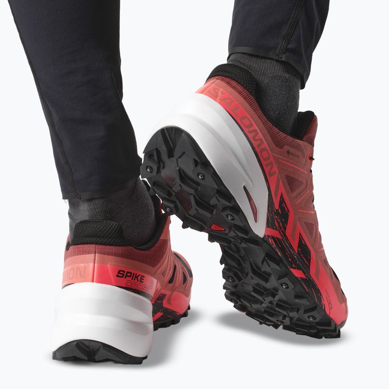 Men's running shoes Salomon Spikecross 6 GTX cow hide/black/neon flame 14