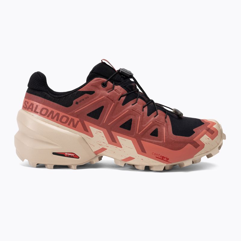 Women's running shoes Salomon Speedcross 6 GTX black/cow hide/faded rose 2