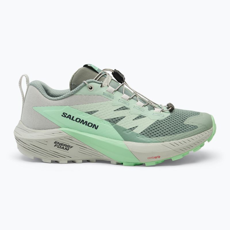 Women's running shoes Salomon Sense Ride 5 lily pad/metal/green ash 2