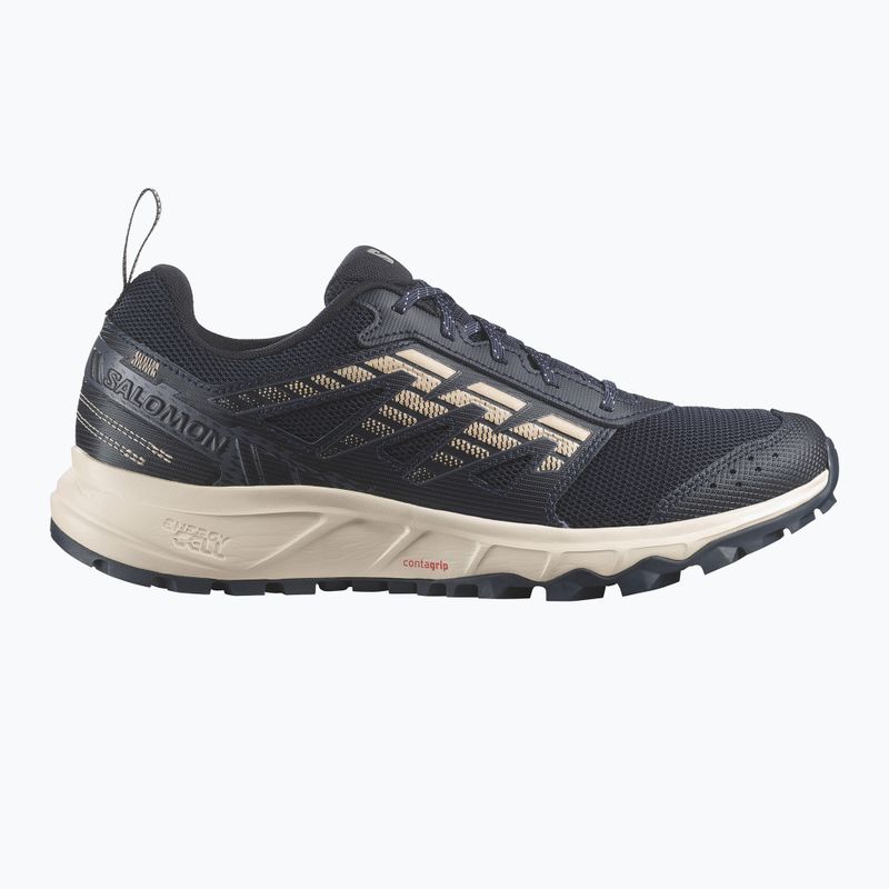 Men's Salomon Wander carbon/india ink/almond buff running shoes 9