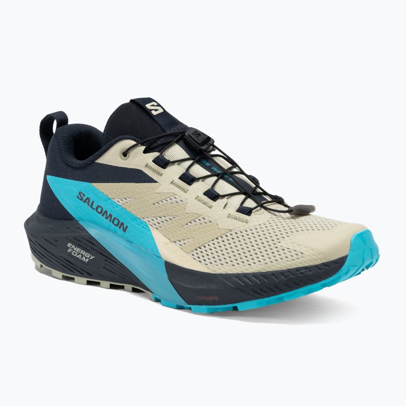 Men's running shoes Salomon Sense Ride 5 alfalfa/carbon/peacock blue