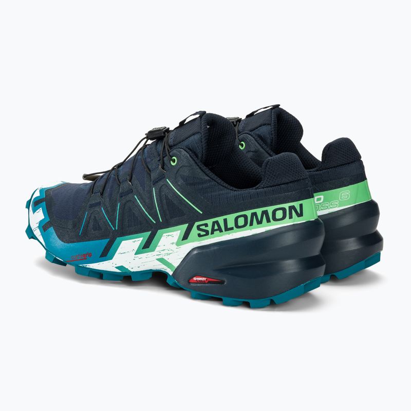 Men's Salomon Speedcross 6 carbon/tahitian tide/white running shoes 3