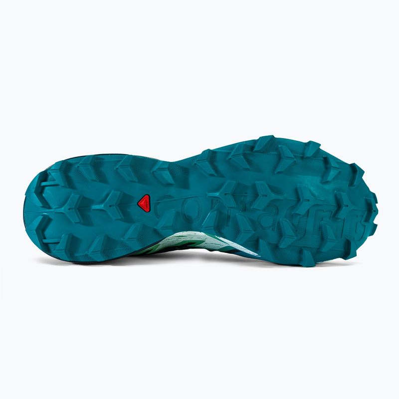 Men's Salomon Speedcross 6 carbon/tahitian tide/white running shoes 5