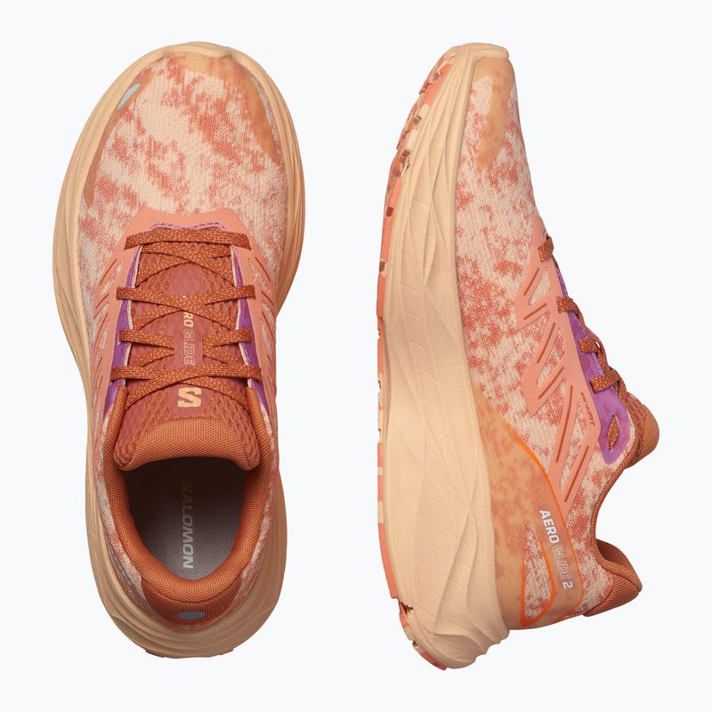 Salomon Aero Glide 2 women's running shoes spice route/peach quartz/fresh salmon 13