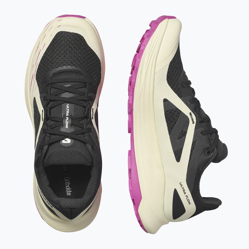 Salomon Ultra Flow women's running shoes black/transparent yellow/rose violet 13